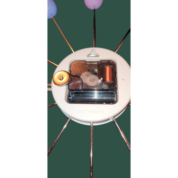 George Nelson Mid Century Modern 1949 Metal Wood Ball Clock TAIWAN Works - Picture 9 of 13